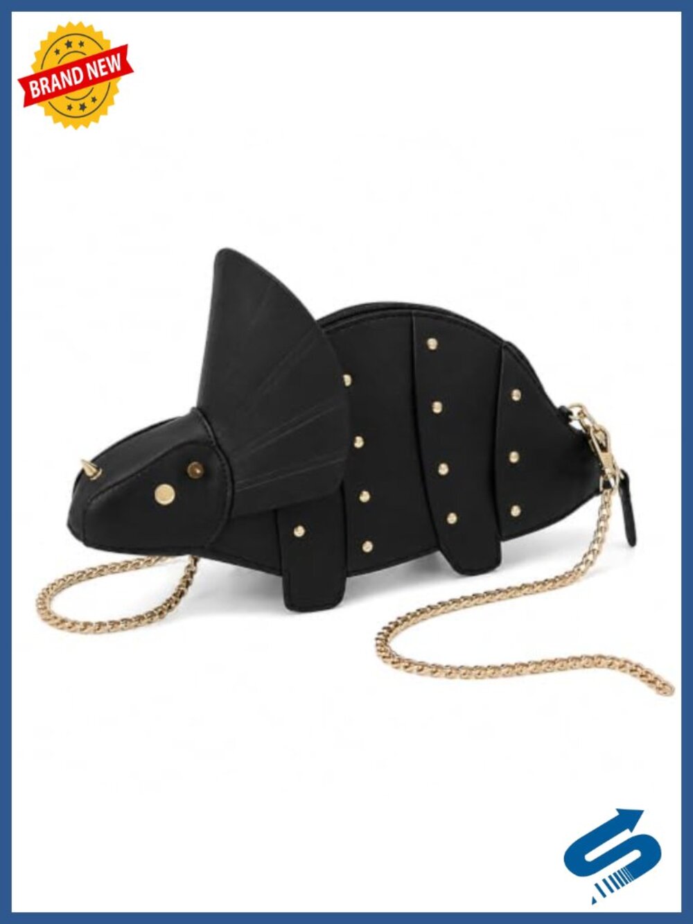 Cute 3D Dinosaur Fish Clutch Crossbody Bag PU Leather